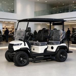 Voiturette de golf électrique 4 places pour usage agricole et ranch, tout-terrain, avec auvent et rétroviseurs - Product Image 1