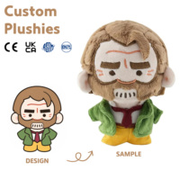 Poupée en peluche personnalisée de vieil homme barbu en costume, figurine de gentleman rembourrée pour l'affichage et les cadeaux de fêtes