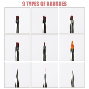 Set di 9 Pennelli per Nail Art per Disegnare Linee, Piccole Margherite, Pittura Universale a Colori, Sfumature Fini, Intaglio e Miscelazione - Product Image 3