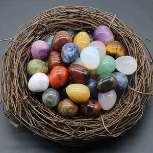 Huevos de Piedra Natural en Forma de Huevo de 20 mm, Material Mixto, Cristal, Ágata, Piedras Preciosas para Decoración del Hogar, Venta al por Mayor - Product Image 1