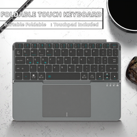 Keyboard Mini Lipat Portabel Touchpad Nirkabel Ultra Tipis dengan Logo Kustom, keyboard bluetooth dengan Casing untuk Tablet/Ponsel