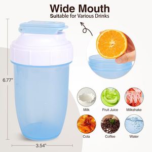 Customizable 400ml Graduated <b>Protein</b> Shaker <b>Bottle</b> Portable Plastic Sports Cup for Outdoor Fitness - Product Image 5