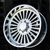 Jantes de camion en aluminium forgé FANXI 22x12 22x10 26x14 entièrement chromées et polies, 8 trous pour GMC 2500 8x180 avec enjoliveurs flottants personnalisés