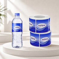 Autocollant adhésif personnalisé avec logo pour bouteille d'eau, impression d'étiquettes en PVC PET pour jus, boissons, eau en bouteille, marque privée
