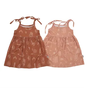 Hochwertige Großhandel New Style Sommer benutzer definierte Farbmuster ärmellose schöne Slip Kleidung Baby kleider