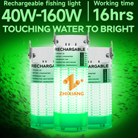 Lampes de pêche LED sous-marines rechargeables 300W 30000lm à haute luminosité IP68, blanc, vert, bleu, avec batterie intégrée