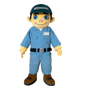 Disfraz de Mascota de Plomero Azul, el Más Vendido, <span class=keywords><strong>para</strong></span> Adultos Unisex, Traje de Personaje de Servicio, Logotipo Personalizado, Promoción de Negocios Locales - Product Image 1
