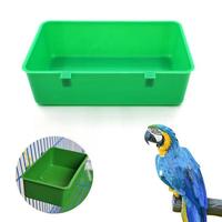 Ensemble de bols carrés en plastique écologiques de haute qualité pour l'alimentation et l'eau des oiseaux, pour canaris, perruches, perroquets, bain et alimentation en extérieur