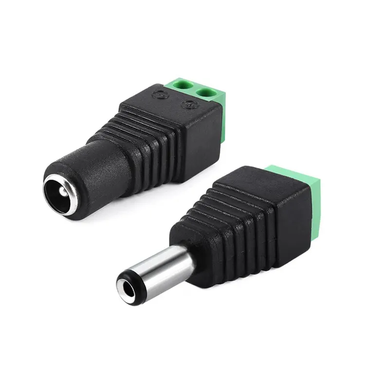DC Male and Female Monitor Camera Power Plug 5.5*2.1 Free Welding Screw DC Connector