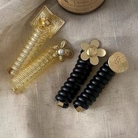 PDANY Bande haute élastique Les cheveux attachés ne blessent pas les cheveux Corde à queue de cheval Corde à cheveux simple Tempérament Cordon téléphonique Bandeau