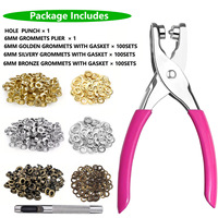 Kit d'outils pour boutonnières, pince perforatrice manuelle en plastique, pince à rivets portable, poinçon manuel 12 mm, pince à œillets métalliques, œillets DIY
