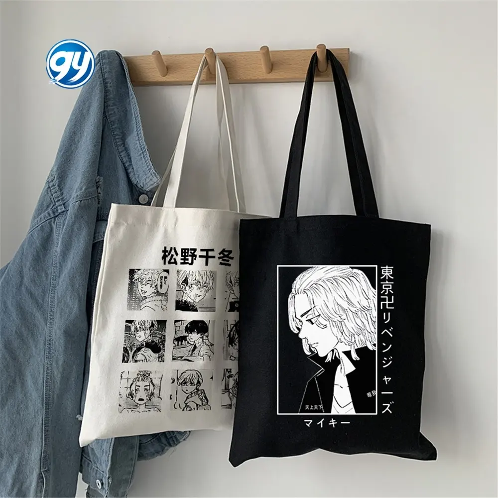 Tokyo Revengers printed canvas Harajuku student fashion tote shopping kids' shoulder bags