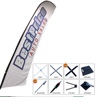 Promotion de la publicité extérieure Bannières volantes personnalisées Stands Bali Bow Sail Swooper Teardrop Feather Drapeaux de plage