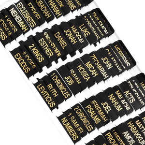 Autocollants adhésifs imperméables pour <span class=keywords><strong>Bible</strong></span> Anciens et Nouveaux Testaments avec lettres en feuille d'or noir pour hommes et femmes - Product Image 1