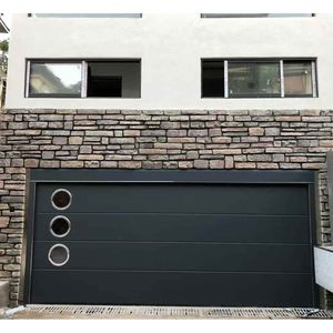 <span class=keywords><strong>Porte</strong></span> de garage <span class=keywords><strong>sectionnelle</strong></span> automatique en aluminium noir à bas <span class=keywords><strong>prix</strong></span>, avec vitrage - Product Image 4