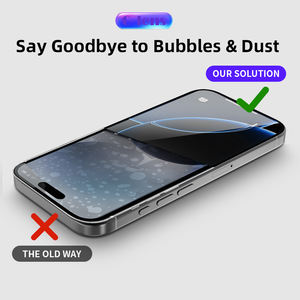 ฟิล์มกระจกนิรภัยแบบเต็มจอ พิมพ์ลายไหม ขอบเรียบ ความแข็ง 9H ป้องกันรอยขีดข่วน พร้อมกล่องติดตั้งอัตโนมัติ สำหรับ <span class=keywords><strong>iPhone</strong></span> - Product Image 5