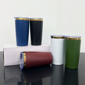 Mug à café isotherme à double paroi, finition brillante, 20 oz, placage or miroir, pour gravure au laser - Product Image 1