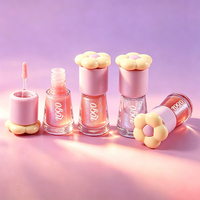 Lip Gloss Kawaii Melembapkan Berkilau dengan Logo Kustom untuk Wanita, Tidak Lengket, Melembapkan, dan Menghasilkan Efek Mengkilap Tinggi