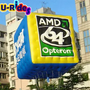 Custom Ballon Outdoor Drijvende Opblaasbare Kubus Reclame Hot Lucht Springkussens Giant Helium Ballon Te Koop