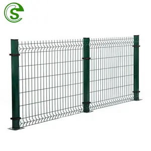 6ft Security Eco Friendly rivestito in Pvc verniciato a polvere verde scuro saldato Wave 3d superficie ondulata recinzione zincata