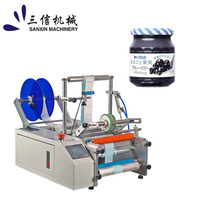 Machine d'étiquetage semi-automatique pour bouteilles rondes, contrôle par écran tactile, pour pots en verre cosmétiques, applicateur d'étiquettes pour bouteilles