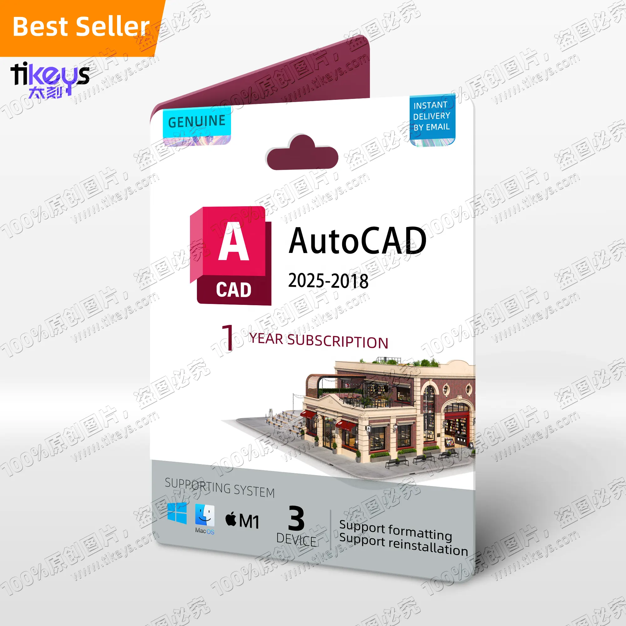 24/7 온라인 AutoCAD 1 년 구독 2025/2024/2023/2022 PC/Mac 정품 라이센스 키 제도 도구 소프트웨어