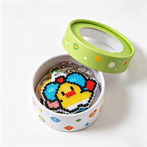 Boîte d'emballage personnalisée en carton pour porte-clés, idéale pour les porte-clés Perler Bead d'Halloween - Product Image 1