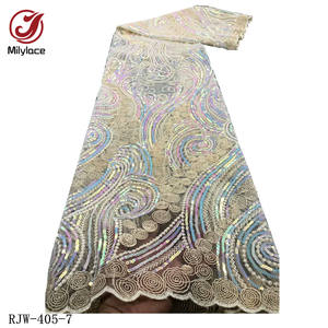 Robes noires de style nigérian pour femmes, dentelle à paillettes brodées, jolis matériaux, - Product Image 4