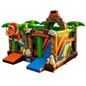 Castello Gonfiabile Dino Park con Scivolo, <span class=keywords><strong>Mondo</strong></span> <span class=keywords><strong>dei</strong></span> Dinosauri Giurassici, Casa Gonfiabile Commerciale per Bambini, Combo Castello Saltarello da Esterno - Product Image 1