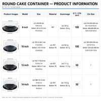 Boîte à gâteau transparente de 10 pouces avec couvercle en PET et fond en PS, personnalisation d'usine, vente en gros