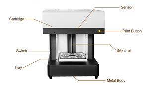 CSC1-4 Professional Edible Ink Coffee Printer Semi-Auto | CE Certified | High-Res 600 DPI for Latte Art & Logo Printing - Product Image 4