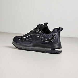 รองเท้าวิ่งผู้ชาย ระบายอากาศได้ดี สีไล่ระดับ มีพื้นรองรับแรงกระแทกแบบเต็มแผ่น สายรัดแบบหมุน ไม่ต้องผูกเชือก ไซส์ใหญ่ US 13 14 EUR 47 48 รองเท้าผ้าใบ - Product Image 4