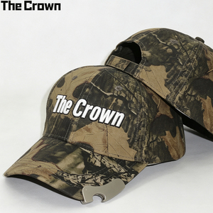 Casquette personnalisée à 6 panneaux avec logo, imprimé vintage Woodland, vente en gros, broderie, ouvre-bouteille métallique, fabricant - Product Image 3