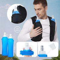 Gilet de course à pied réfléchissant léger pour le sport en plein air, la randonnée, le cyclisme, le marathon, avec bouteille d'eau de 500 ml