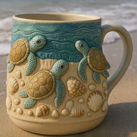 NOUVELLE ARRIVÉE Tasse en résine avec motif tortue de mer pour l'intérieur