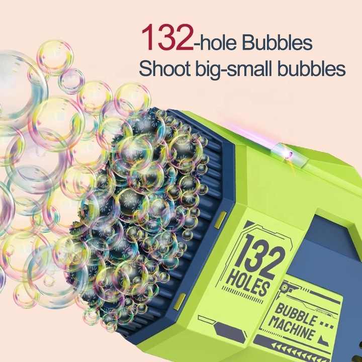 thumbnail image 2 of Calabash Brothers Bubble Gun, Upgraded 132-hole Bubble Machine Gun With Color Light Bazooka Bubble Machine Suitable For 2 of 13