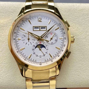 Reloj Mecánico Automático de Acero Inoxidable Dorado para Hombre, Reloj de Vestir Multifunción para Negocios, Resistente al Agua, con Fase Lunar y Calendario - Product Image 2