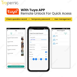 Serrure <span class=keywords><strong>de</strong></span> porte intelligente Tropernic avec empreinte digitale, application Tuya, biométrique, reconnaissance d'empreintes digitales, œil <span class=keywords><strong>de</strong></span> porte intelligent - Product Image 5