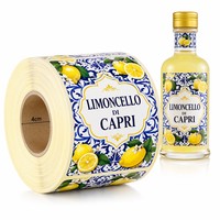 Étiquettes de bouteilles personnalisées en rouleau, autocollantes, résistantes aux rayures, aux UV, en vinyle imperméable avec feuille d'or holographique pour emballage