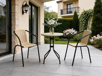 Fauteuil d'extérieur empilable en métal et plastique pour patio, jardin, café et salle à manger