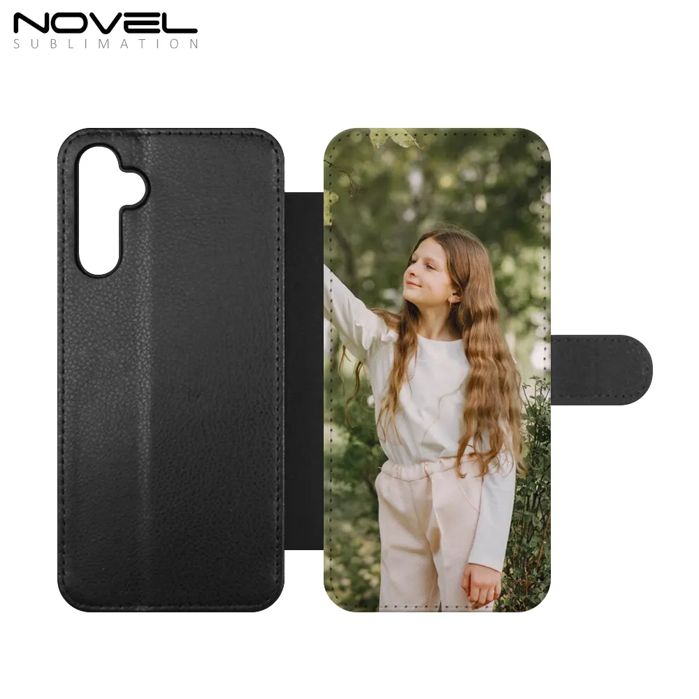 Diy Blanks Sublimation Flip PU Leather Phone Wallet Case with Card Slot Phone Stand for Samsung A05 A05S A15