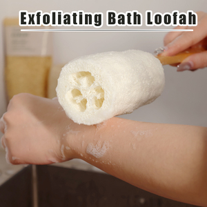 Natural Exfoliating Loofah Back for Shower Bath Loofah Exfoliating Body Sponge for Deep Cleaning Bath wipes with sticks - Product Image 4