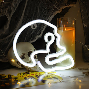 2024 Halloween Decoratielichten Schedel Nachtlamp Alle Heiligen Dag Tafelblad Decoratieve Ornamenten Geleid Neonbord Voor Thuisfeest
