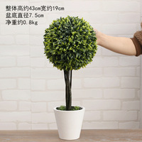 Simulation Plante Bonsaï Petits Ornements Fausses Fleurs Boules D'herbe Salon Intérieur Plante Verte Décoration Bureau Plastique