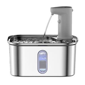 Fontaine à eau pour animaux de compagnie en acier inoxydable 304, sans fil, automatique, intelligente, silencieuse, filtrée, distributeur d'eau de bureau pour chat et chien - Product Image 2