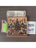 Kits de peinture diamant 5D à motif de Père Noël et rennes mignons, avec tissu imprimé, pleine broderie, écologique, encadré, art mural DIY de Noël pour la maison