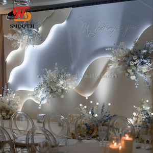 Fondo Curvo Led Onda Blanca Arco de Pvc Boda Alta Calidad Diseño Creativo Sorprendido Nuevo Diseño - Product Image 1