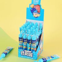 Vente en gros de dentifrice liquide en tube à presser et à brosser, bonbons à la confiture, étiquette privée personnalisée, dentifrice en tube, bonbons au sucre, jouets pour enfants