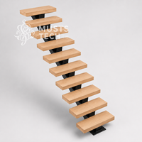 Escalier mono-soleil de luxe pour intérieur, fabrication OEM/ODM directe par un ingénieur architectural