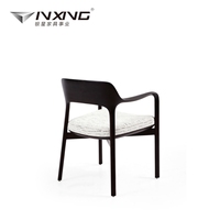Fauteuil moderne en bois massif avec siège rembourré en velours pour table à manger, mobilier d'intérieur pour hôtel et appartement